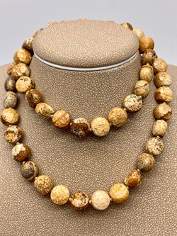 Бусы р.50 д.9 Песочная Яшма Африка арт 076909 - фото 598120