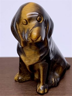 Фигурка р.25*40 Собака Тигровый Глаз Африка арт 104309-2 - фото 606447