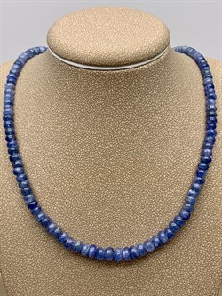 Бусы р.48 д.3,5-4,5 Корунд синий Шри-Ланка арт 073653 - фото 607644