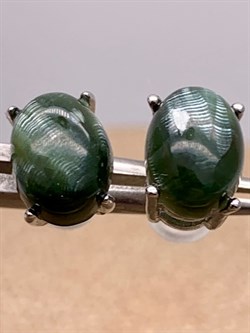 Серьги-Пусеты д.6-8 Серафинит 084246 вес 1,64 г  - фото 613361