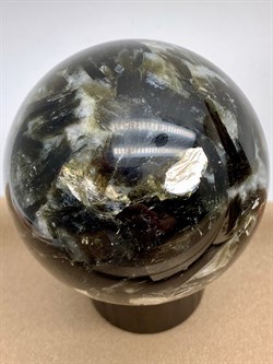 Шар д.68мм Эпидот с включением слюды 106291 вес 500 гр - фото 614153