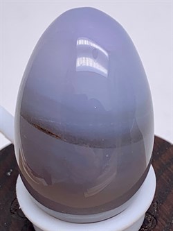 Яйцо Агат 104665-3 (18,03 гр, Агат, Бразилия, Гладкий, 20х30 мм, Серый) - фото 621190