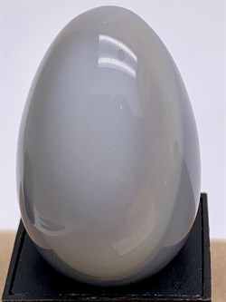 Яйцо Агат 104701-1 (35,84 гр, Агат, Бразилия, Гладкий, 25х40 мм, Серый) - фото 623225