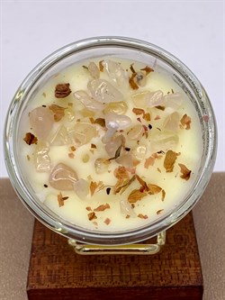 Свеча Love Elixir Любовь Розовый кварц, Роза 106260 (привлечение любви) (30х50 мм) вес 89,41 - фото 625147