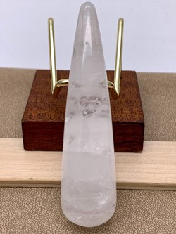 Массажная палочка из Кварца 104297-3 (Кварц, Бразилия, Гладкий, 20х75 мм, Белый) вес 38,24 гр - фото 628227