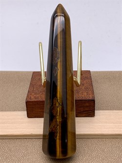 Массажная палочка из Тигрового глаза 073577-3 (Тигровый глаз, Африка, Гладкий/Граненый, 20х100 мм, Золотой) вес 54,94 гр - фото 628244