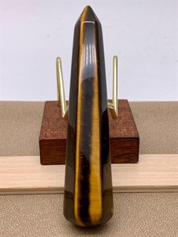 Массажная палочка из Тигрового глаза 073577-4 (Тигровый глаз, Африка, Гладкий/Граненый, 20х100 мм, Золотой) - фото 628255