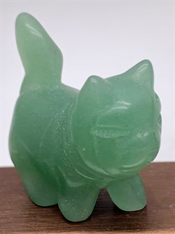 Фигурка Кошка из зеленого Кварца 113609 (32,25 гр, Кварц, Бразилия, Гладкий/Граненый, 3х4 см, Зелёный) - фото 637310