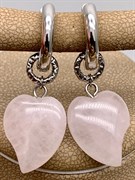 Серьги Розовый кварц 106763-1 (10,21 гр, Розовый кварц, Бразилия, Гладкий, 15х18 мм)