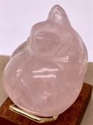 Фигурка Кошка Розовый кварц 109442 (116,54 гр, Розовый кварц, Бразилия, Гладкий/Граненый, 50х60 мм, Розовый)