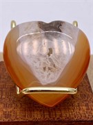 Сердце Агат 095667-1 (30 гр, Агат, Бразилия, Гладкий, 40х40 мм, Миксовый) вес 33,42 гр