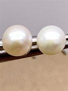 Серьги-пусеты из речного Жемчуга 109001-1 (вес 0,37 гр, 4,5 мм, Жемчуг, Необработанный, Гвоздики, Белый)