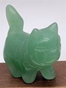 Фигурка Кошка из зеленого Кварца 113609 (32,25 гр, Кварц, Бразилия, Гладкий/Граненый, 3х4 см, Зелёный)
