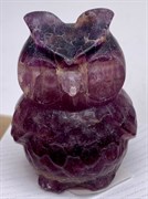 Фигурка "Сова" из Флюорита 112237 (105,67 гр., Флюорит, Граненый, 40х50 мм, Фиолетовый)