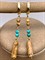 Серьги из песочной Яшмы и Бирюзы 104341 (2,79 гр, Бирюза, 3 мм, 50 мм, Яшма, Африка, Гладкий, 4х13 мм, К) - фото 637060